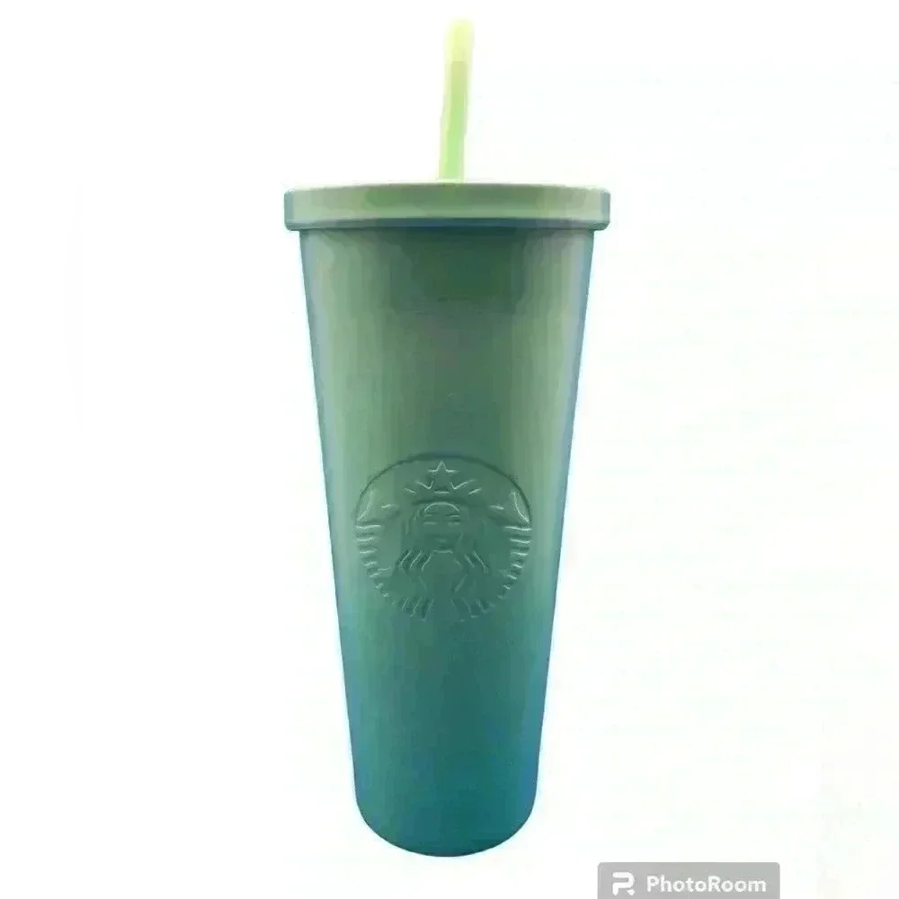Starbucks Matte Mint Green Grande Medium Stainless Steel Tumbler and Straw 16 oz